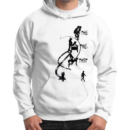 Gildan Hoodie (on man) White Ar Designed!