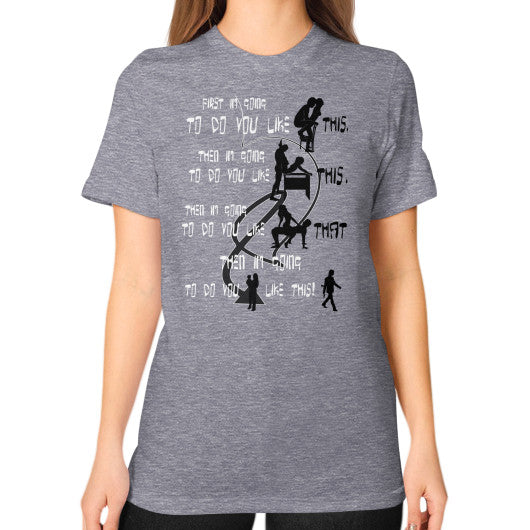 Unisex T-Shirt (on woman) Tri-Blend Grey Ar Designed!
