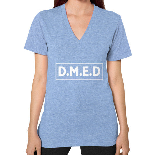 V-Neck (on woman) Tri-Blend Blue Ar Designed!