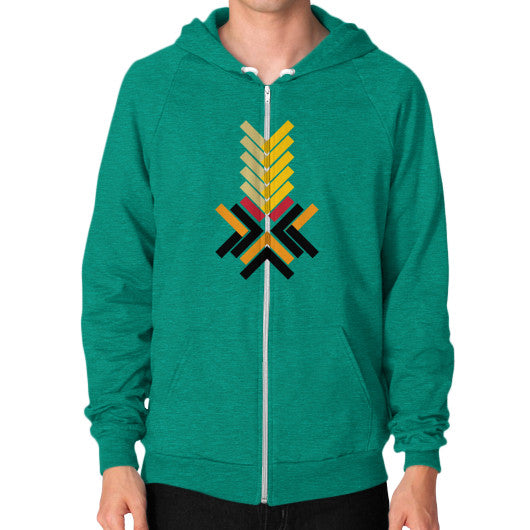 Zip Hoodie (on man) Tri-Blend Vintage Green Ar Designed!