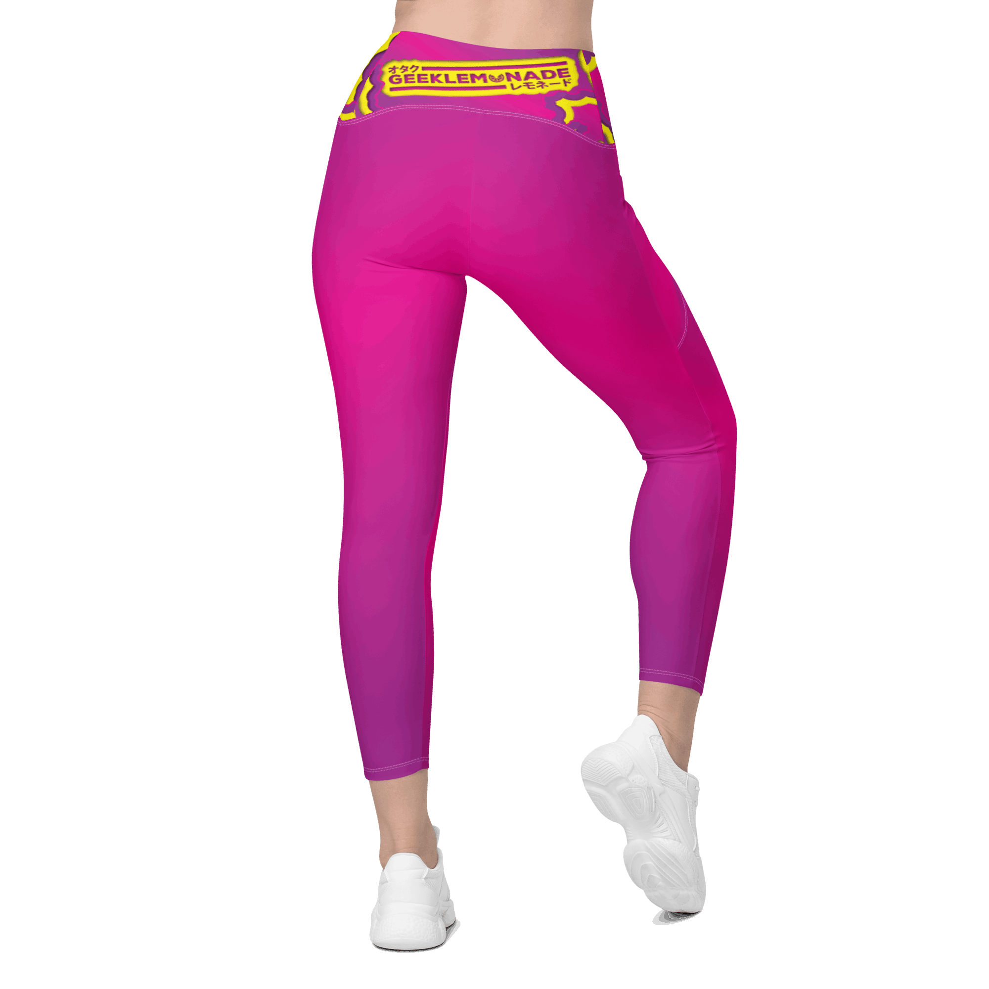 Geek's Pink & Purp - Pink Crossover leggings with pockets