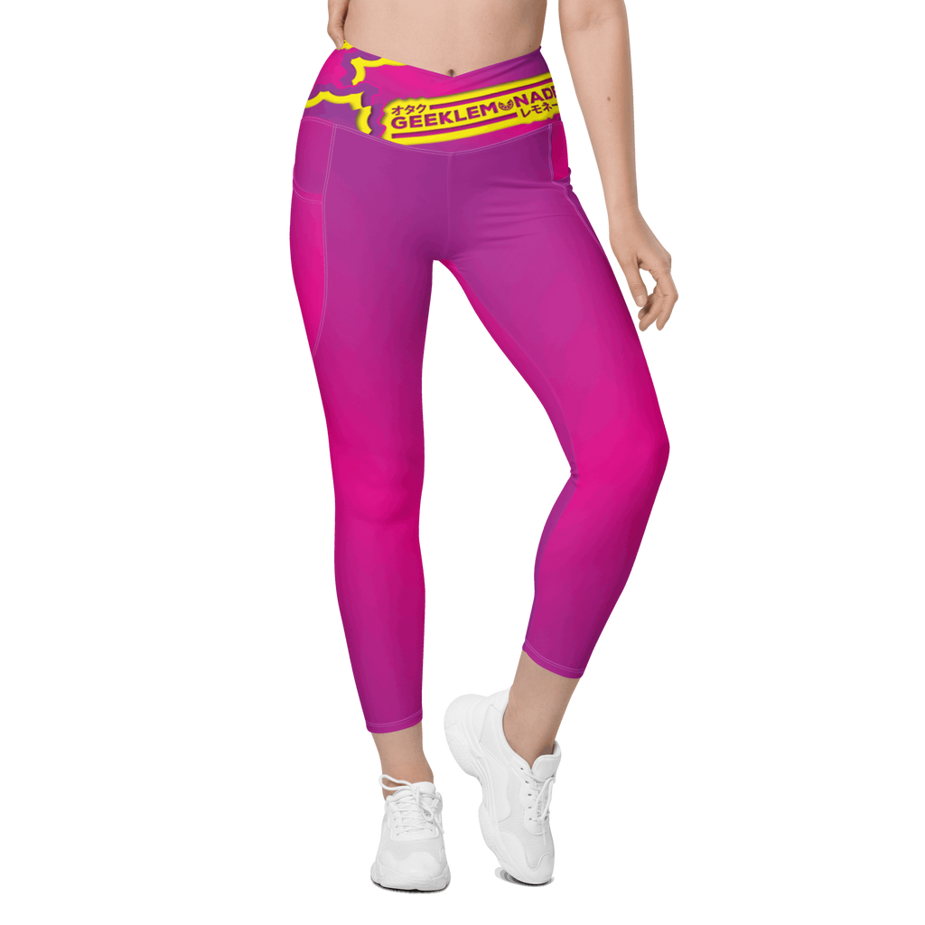 Geek's Pink & Purp - Pink Crossover leggings with pockets
