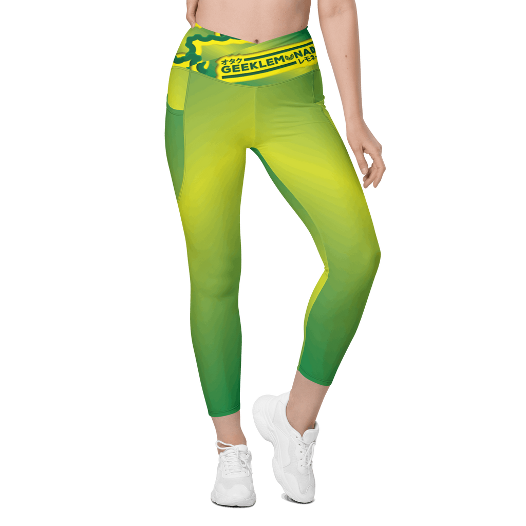 Geek's Pink & Purp - Green Crossover leggings with pockets