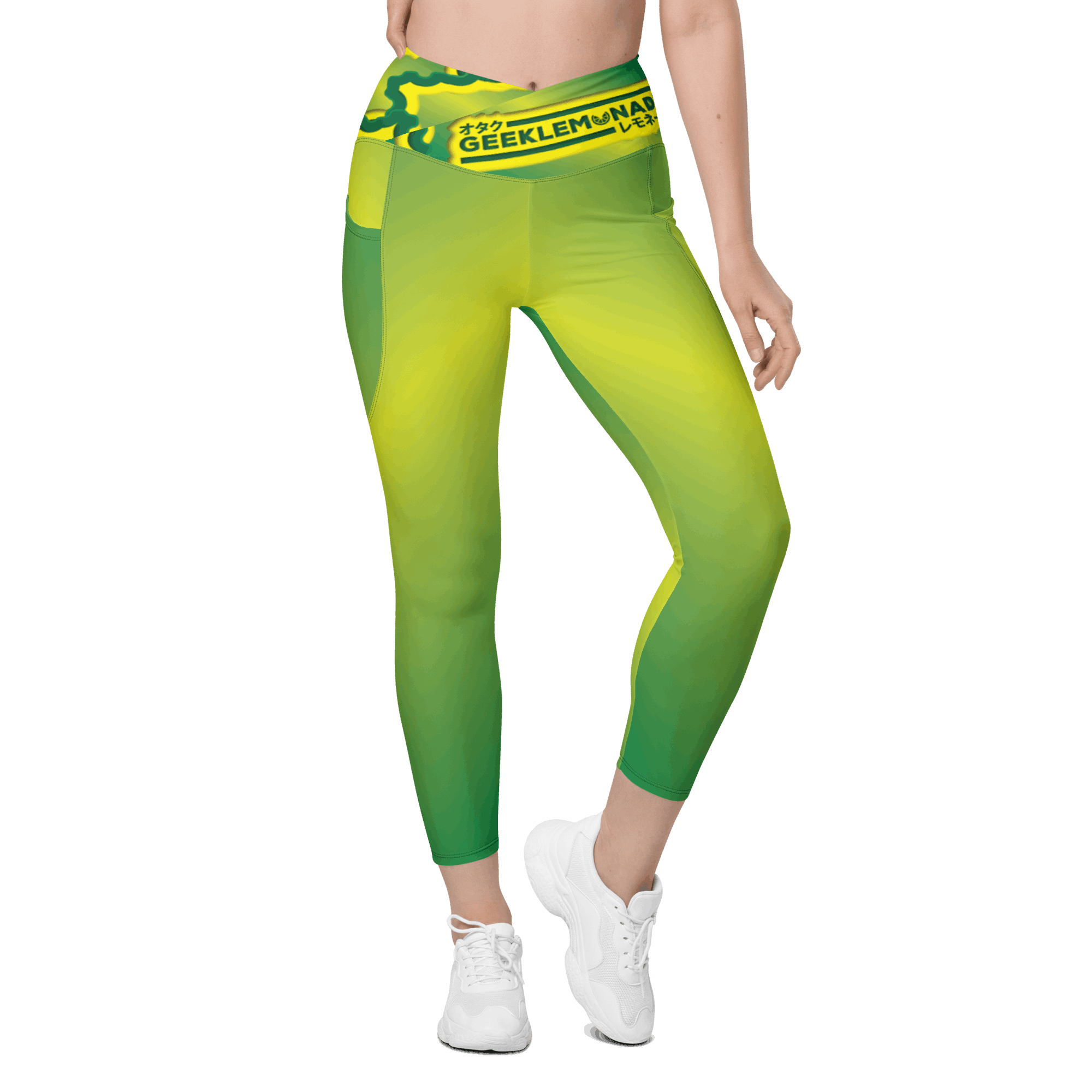 Geek's Pink & Purp - Green Crossover leggings with pockets