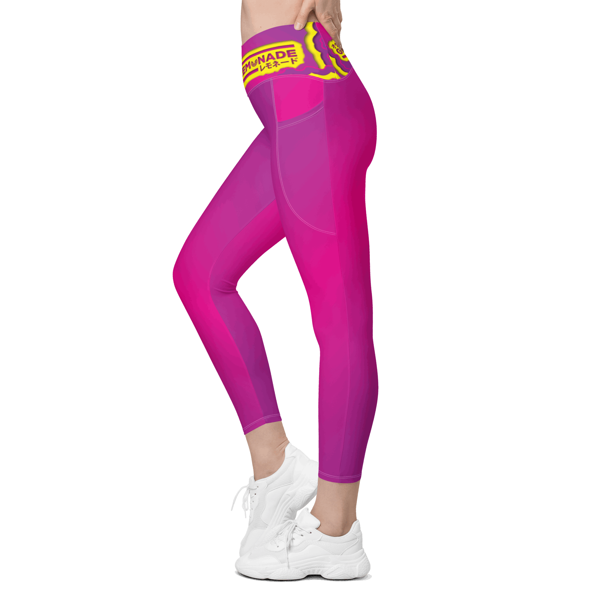 Geek's Pink & Purp - Pink Crossover leggings with pockets
