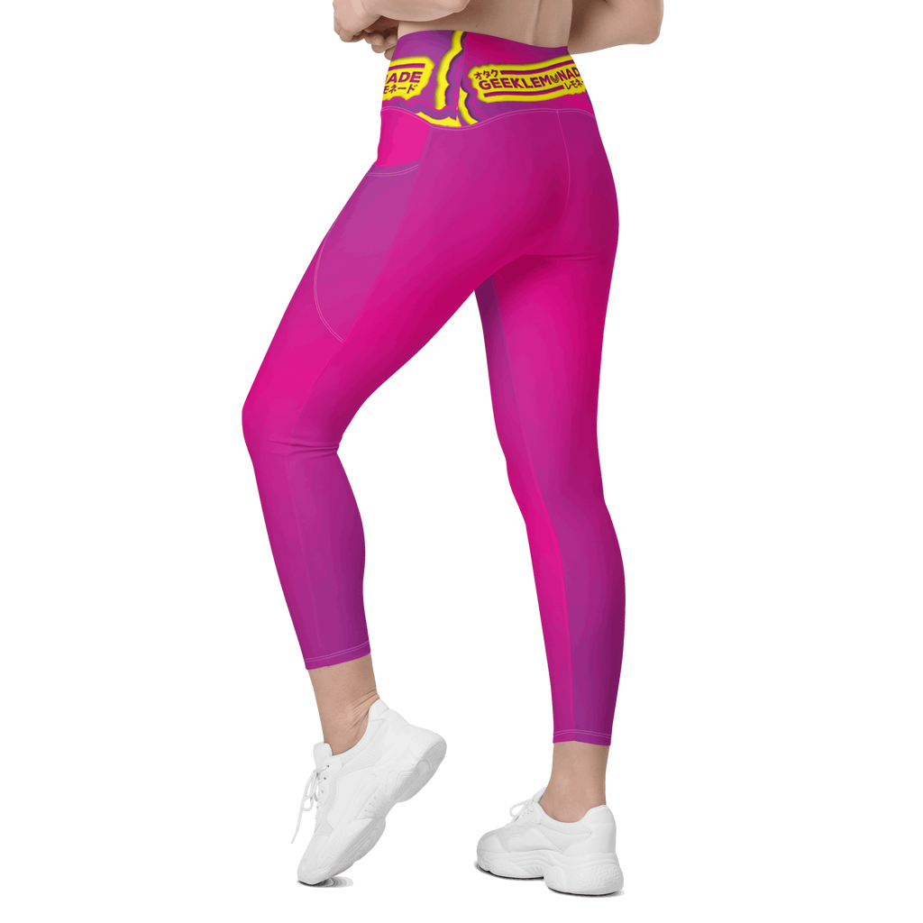 Geek's Pink & Purp - Pink Crossover leggings with pockets