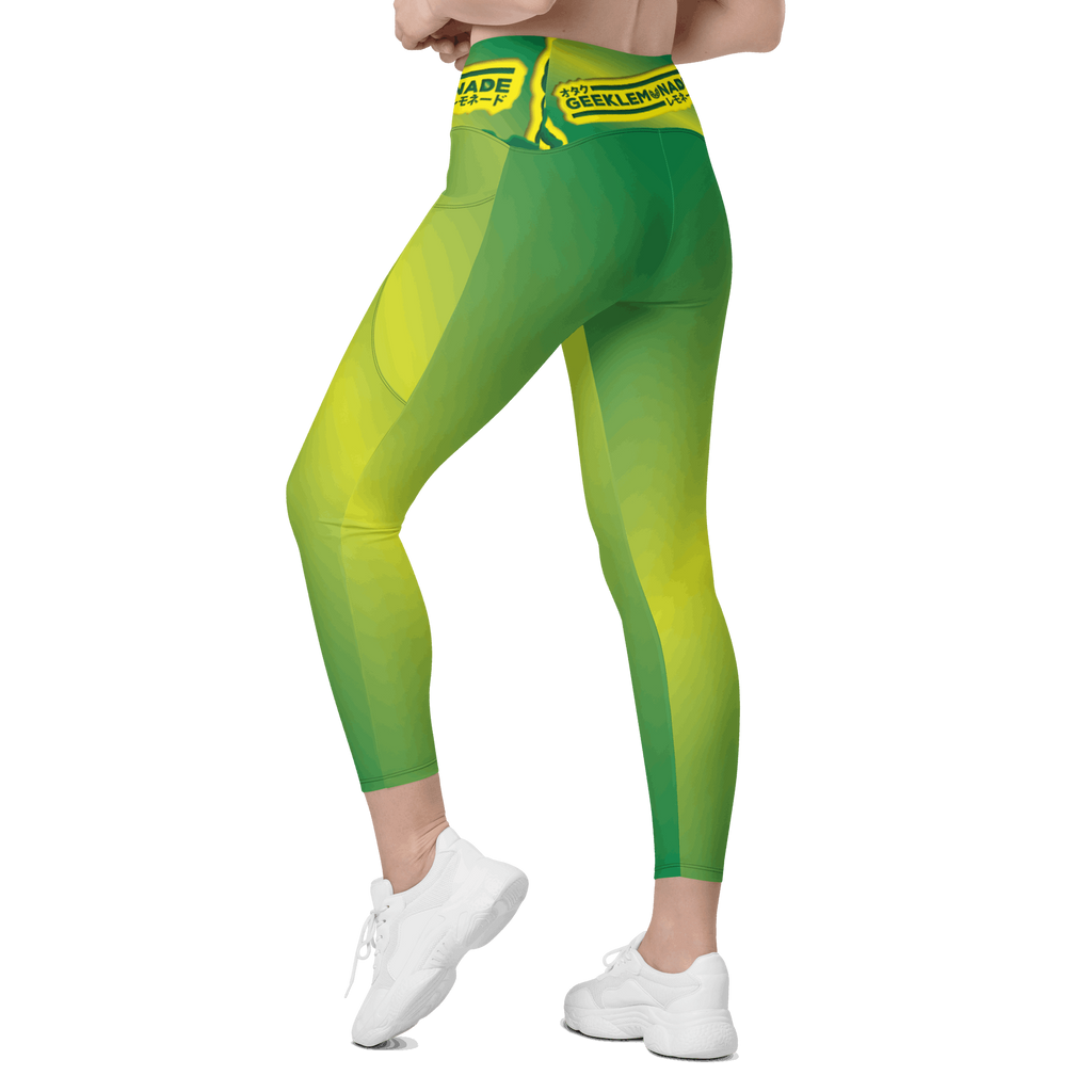 Geek's Pink & Purp - Green Crossover leggings with pockets