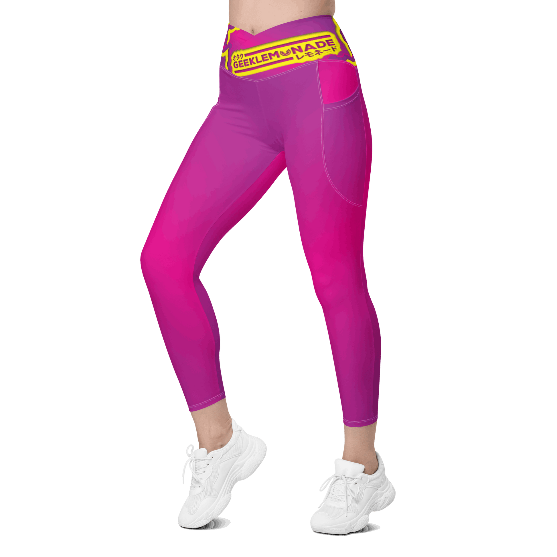 Geek's Pink & Purp - Pink Crossover leggings with pockets