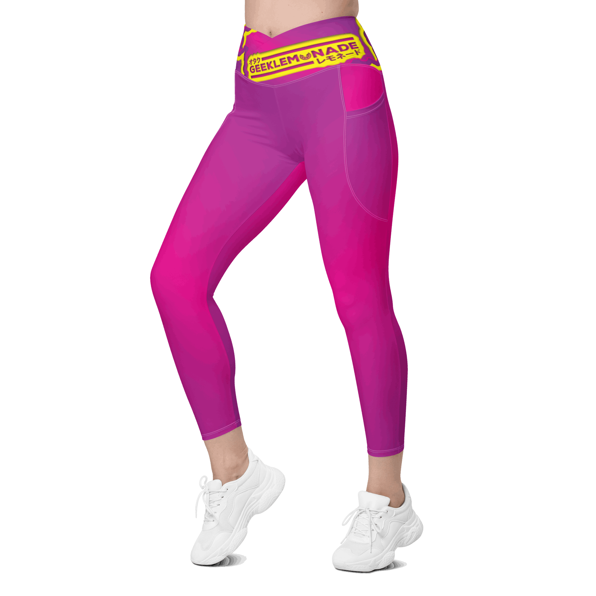 Geek's Pink & Purp - Pink Crossover leggings with pockets