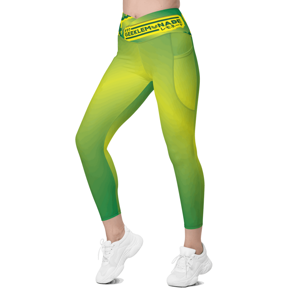 Geek's Pink & Purp - Green Crossover leggings with pockets