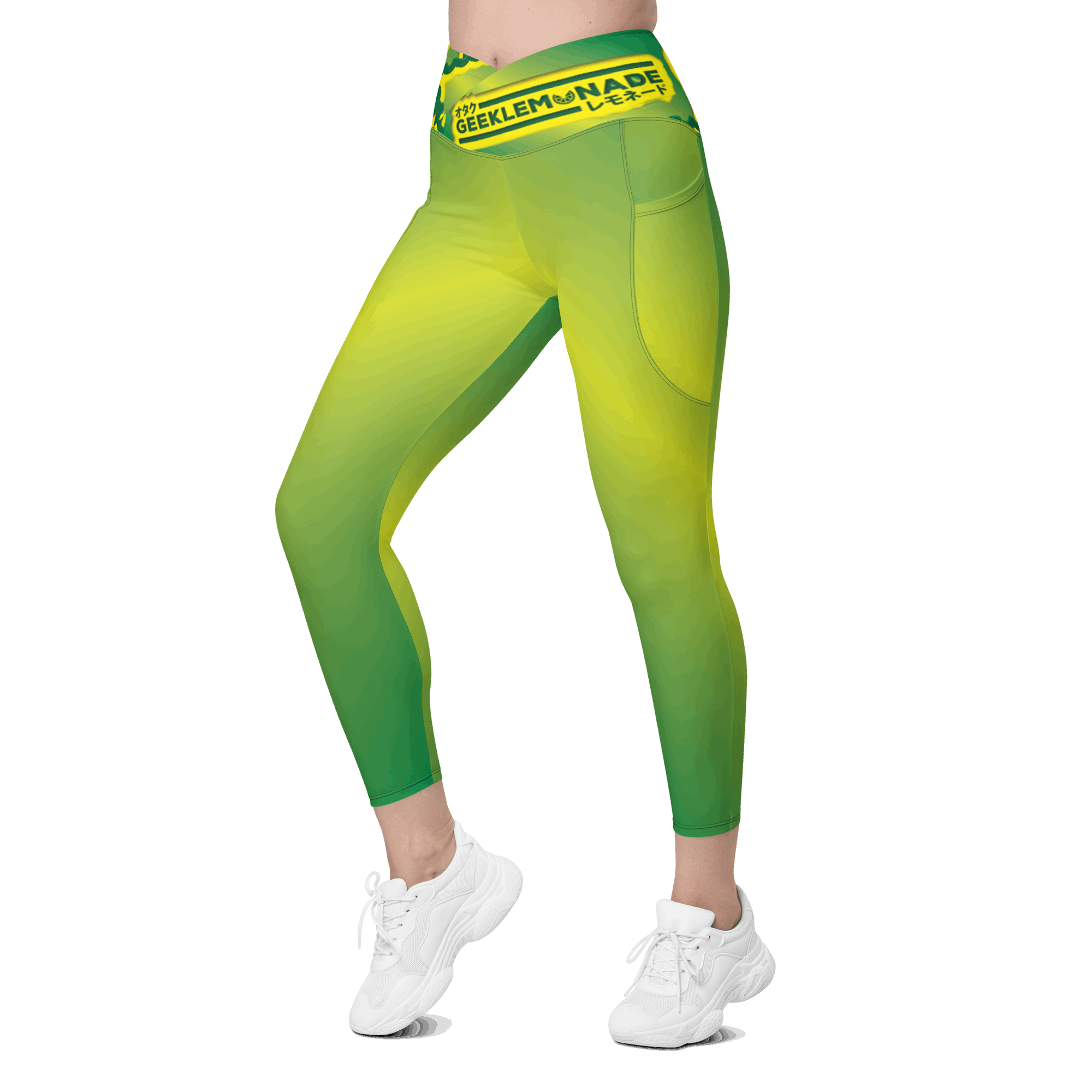 Geek's Pink & Purp - Green Crossover leggings with pockets