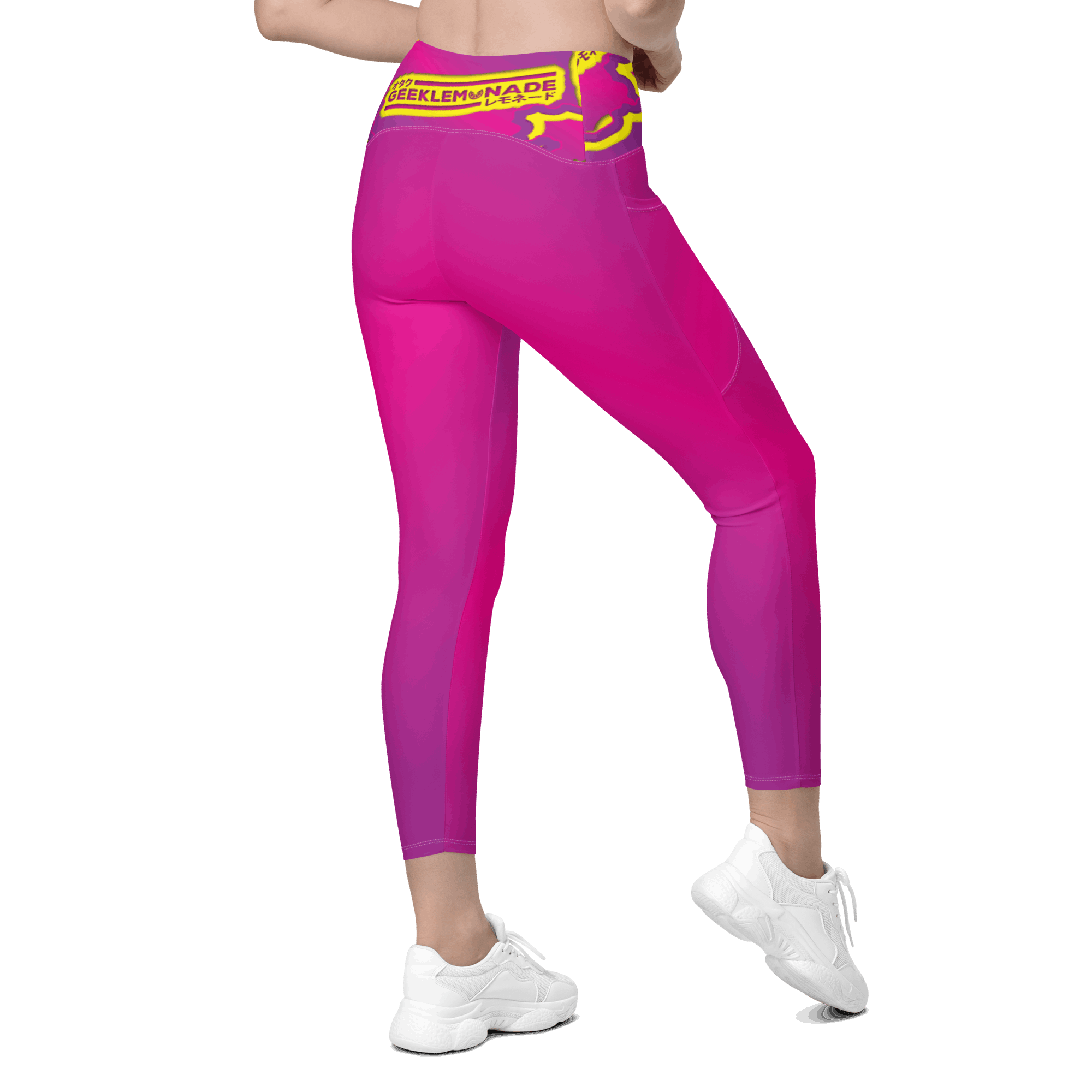 Geek's Pink & Purp - Pink Crossover leggings with pockets