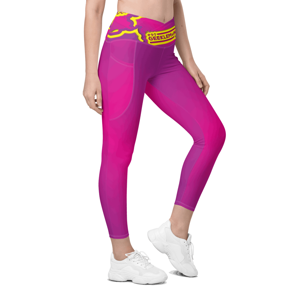 Geek's Pink & Purp - Pink Crossover leggings with pockets