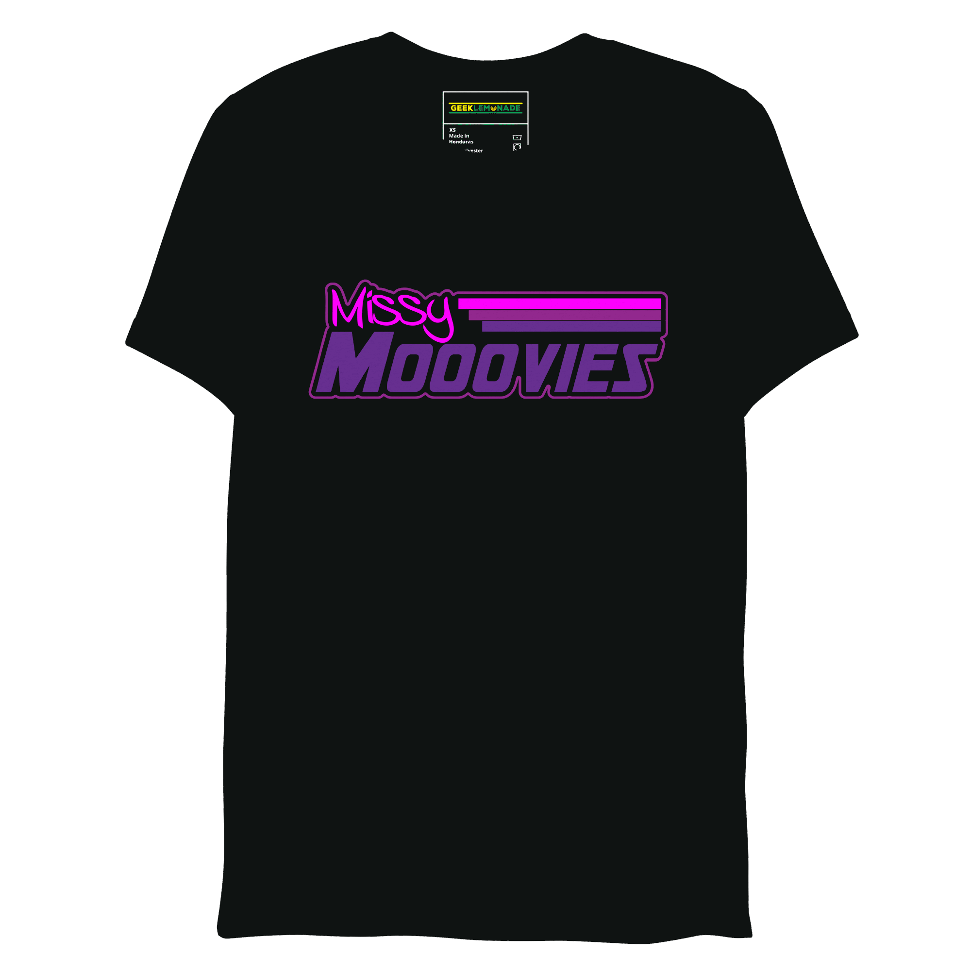 GeekLemonade Missy Mooovies Black Short sleeve t-shirt