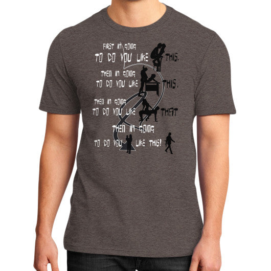 District T-Shirt (on man) Heather brown Ar Designed!