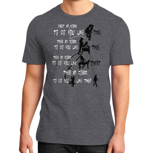 District T-Shirt (on man) Heather charcoal Ar Designed!