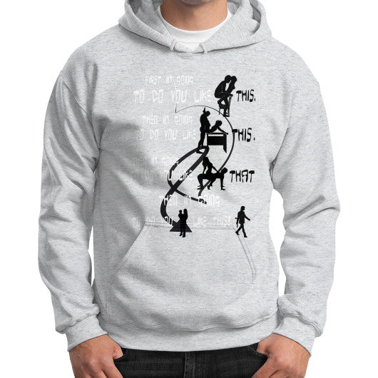 Gildan Hoodie (on man) Ash grey Ar Designed!