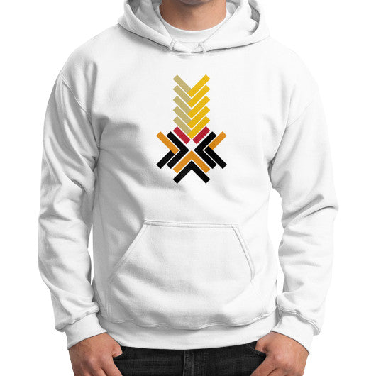 Gildan Hoodie (on man) White Ar Designed!