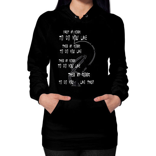 Hoodie (on woman) Black Ar Designed!
