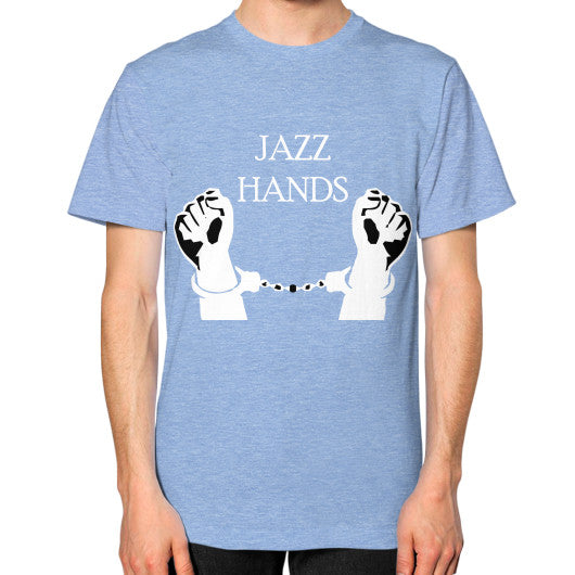 Unisex T-Shirt (on man) Tri-Blend Blue Ar Designed!