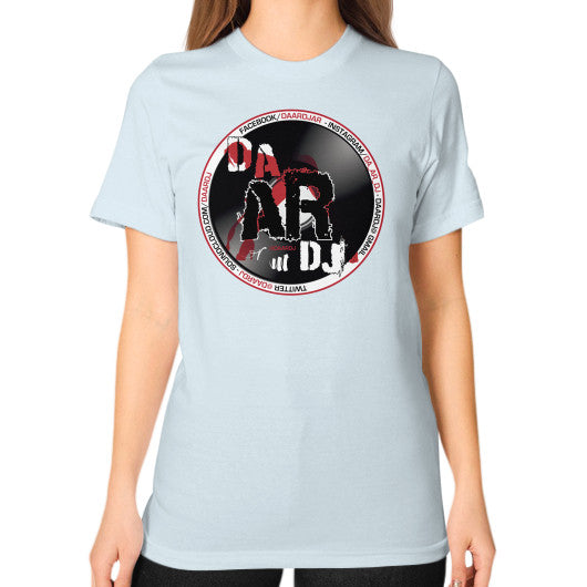 Unisex T-Shirt (on woman) Light blue Ar Designed!