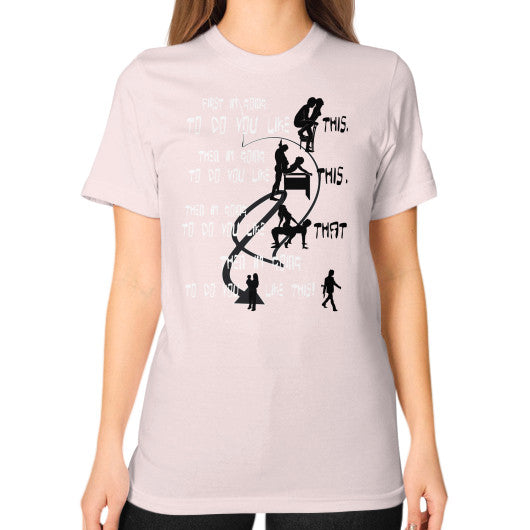 Unisex T-Shirt (on woman) Light pink Ar Designed!