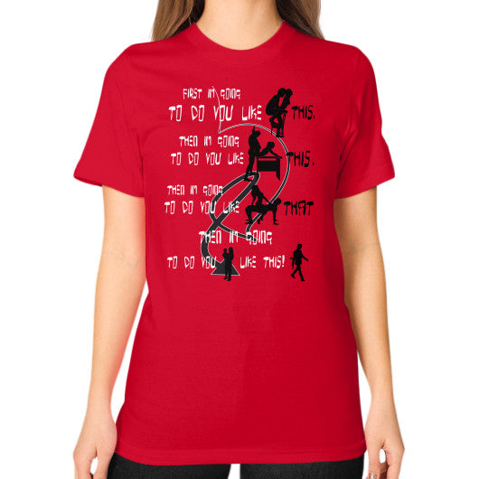 Unisex T-Shirt (on woman) Red Ar Designed!