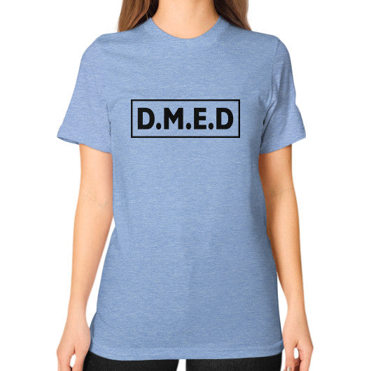 Unisex T-Shirt (on woman) Tri-Blend Blue Ar Designed!