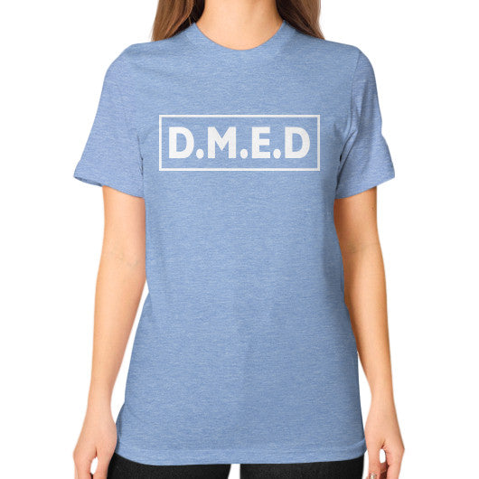 Unisex T-Shirt (on woman) Tri-Blend Blue Ar Designed!