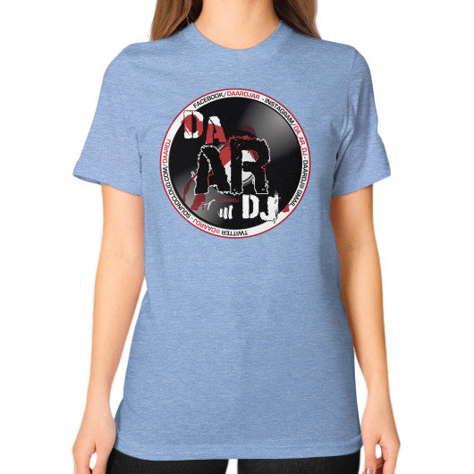 Unisex T-Shirt (on woman) Tri-Blend Blue Ar Designed!