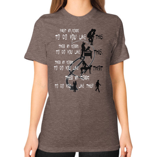 Unisex T-Shirt (on woman) Tri-Blend Coffee Ar Designed!
