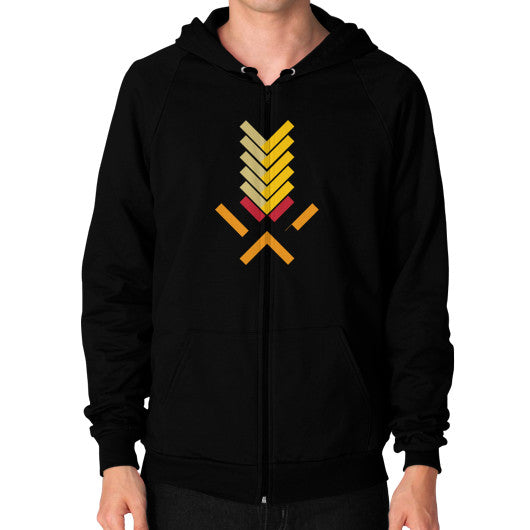 Zip Hoodie (on man) Black Ar Designed!
