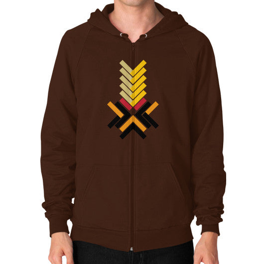Zip Hoodie (on man) Brown Ar Designed!