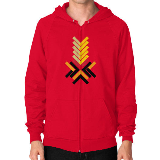 Zip Hoodie (on man) Red Ar Designed!