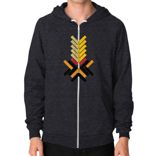 Zip Hoodie (on man) Tri-Blend Black Ar Designed!
