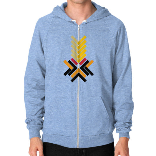 Zip Hoodie (on man) Tri-Blend Blue Ar Designed!
