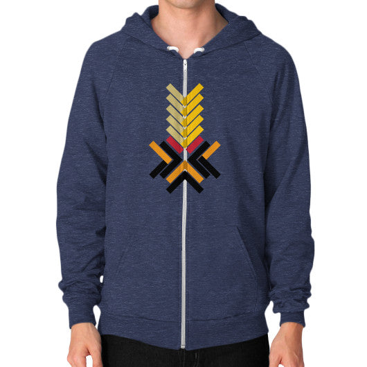Zip Hoodie (on man) Tri-Blend Navy Ar Designed!