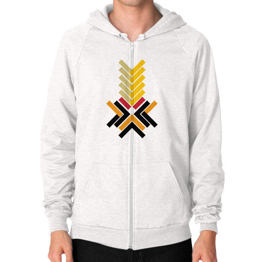 Zip Hoodie (on man) Tri-Blend Oatmeal Ar Designed!