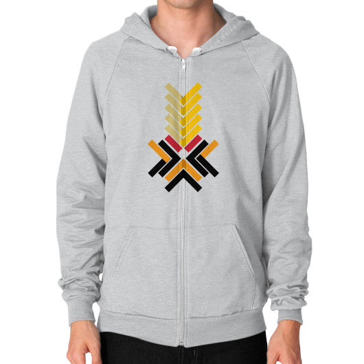 Zip Hoodie (on man) Tri-Blend Silver Ar Designed!
