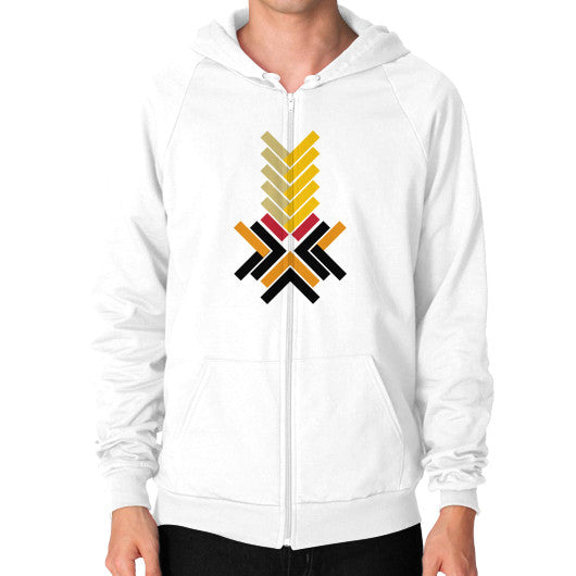 Zip Hoodie (on man) White Ar Designed!